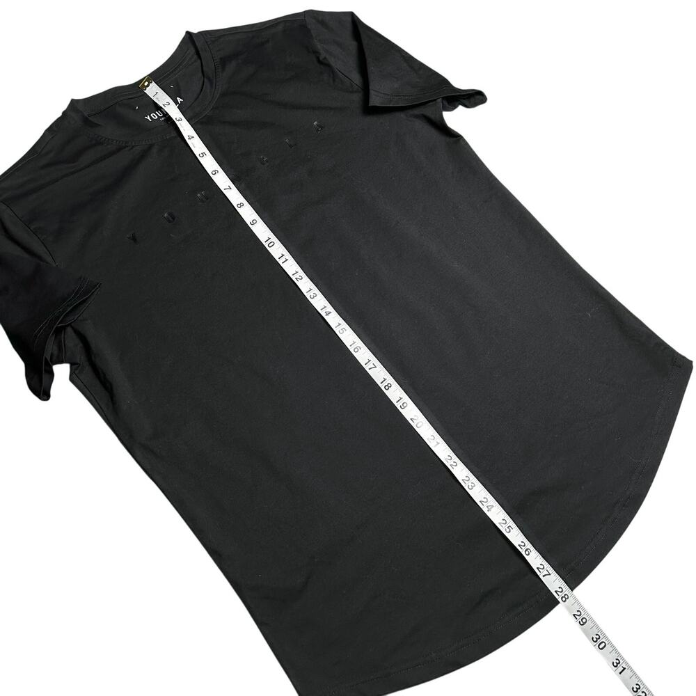 YoungLA | Men | Black Stretch Cotton Minimal Drop Cut Logo Tee | Medium - Picture 6 of 9